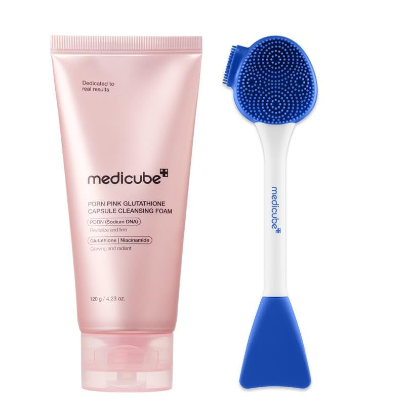 PDRN Deep Cleanse Duo: Pink Glutathione Capsule Foam Cleanser 