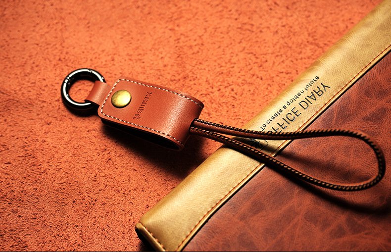 Leather Keychain Charging Cable