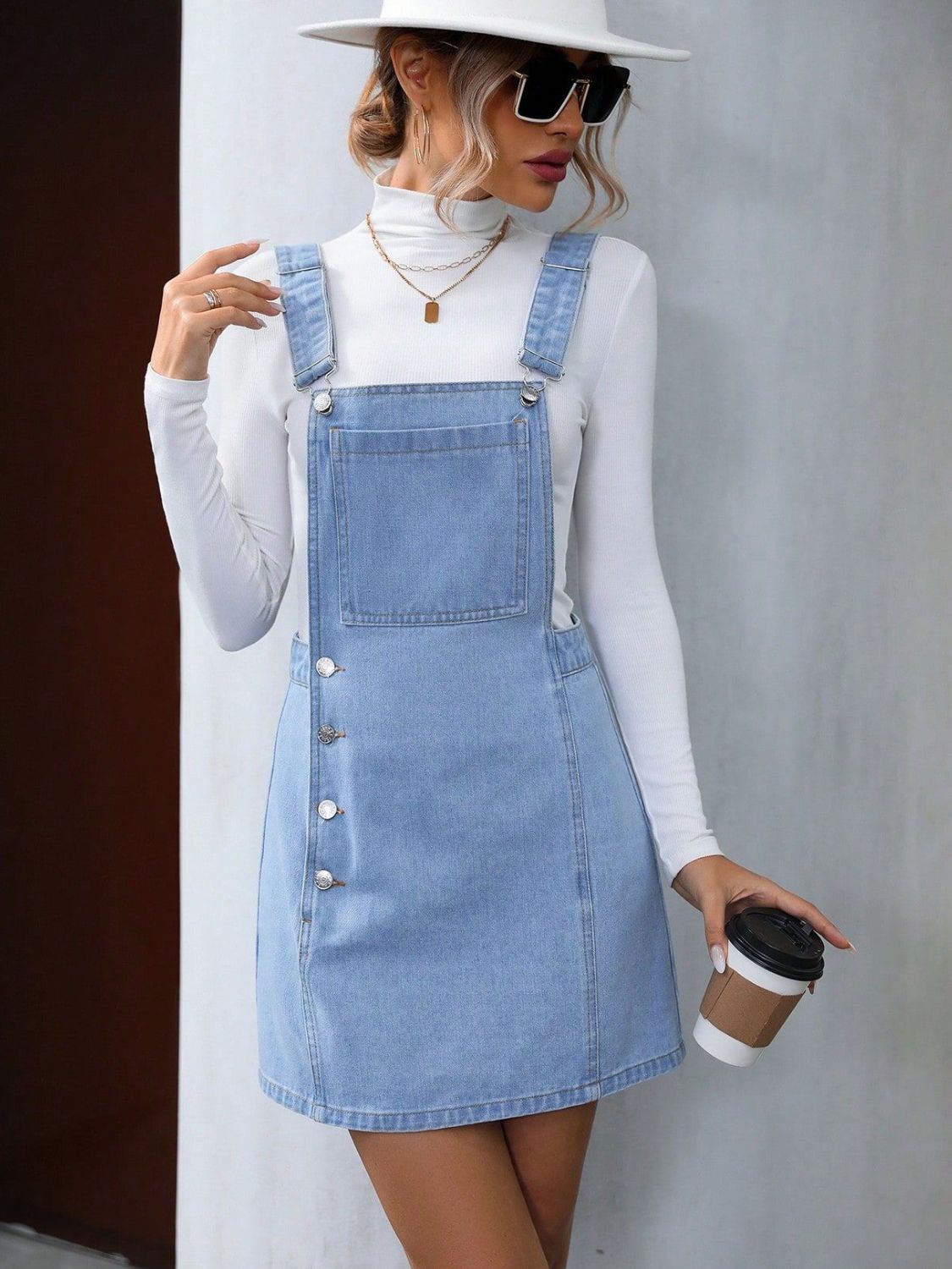 Overall Denim Dress