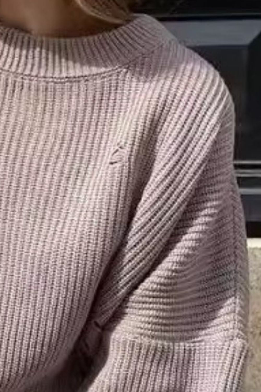 Distressed Long Sleeve Sweater
