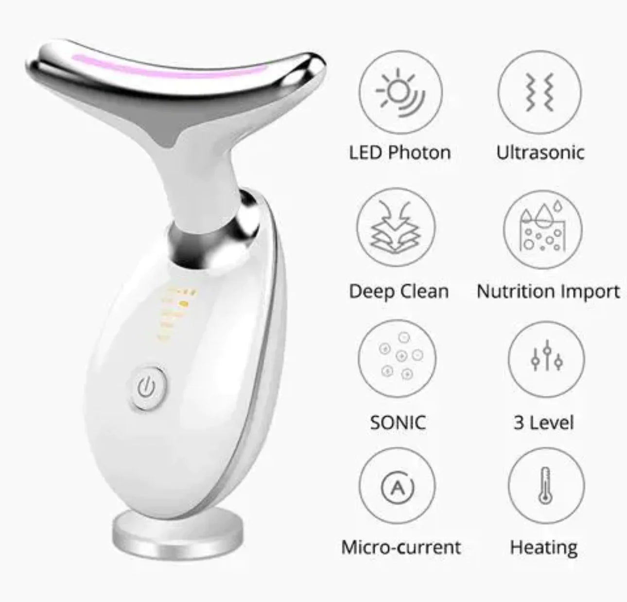 Wavy Chic 7-Color Facial Massager with Microcurrent — Skin Firming Device for Face & Neck