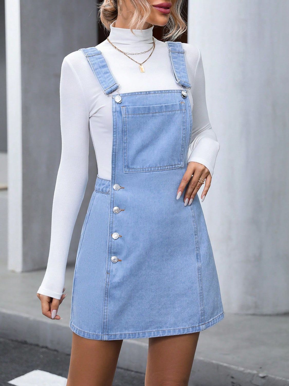 Overall Denim Dress