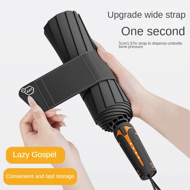 Mechanical Handle Umbrella, Automatic, Large, Wind Resistant, Men's Minimalist Design