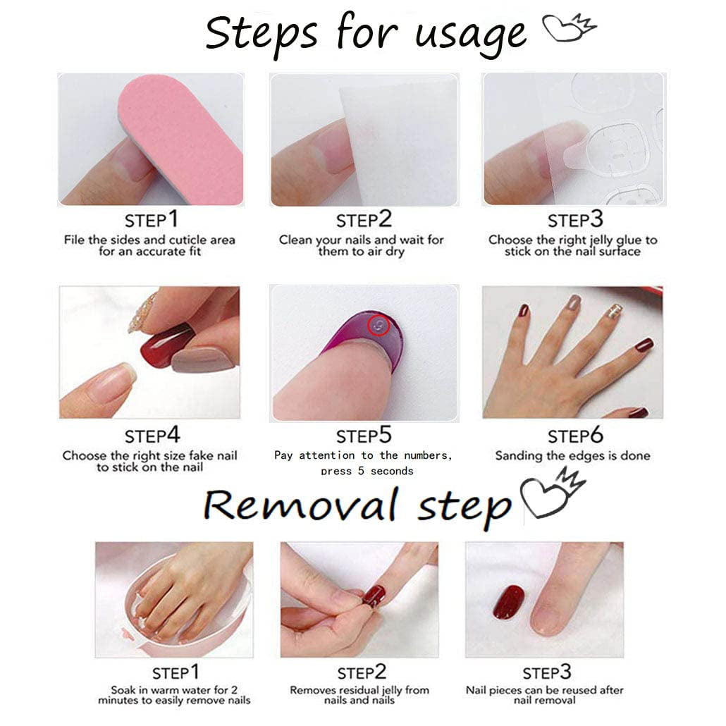 French Tip Almond Press-On Nails with 3D Flower Design - 24 Medium Acrylic Fake Nails