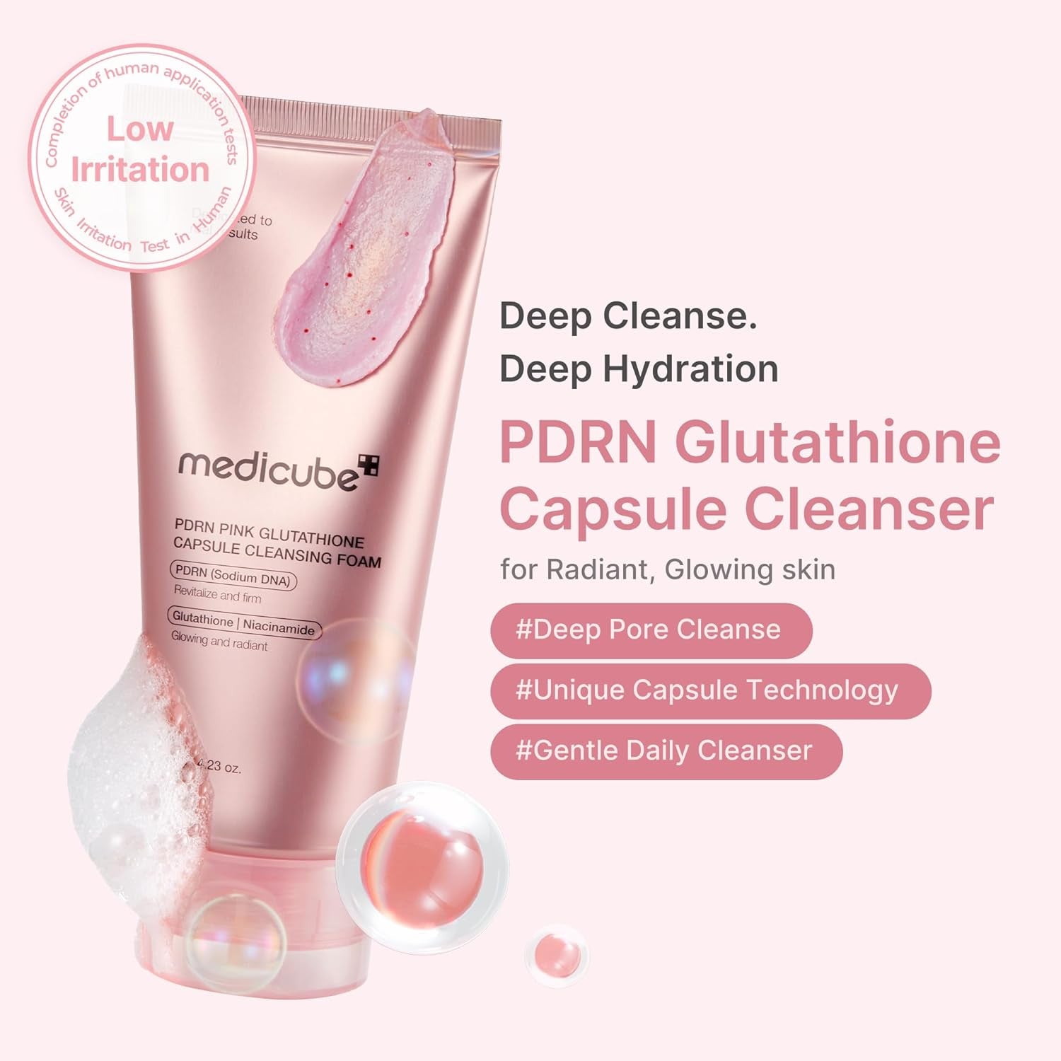 Capsule Foam Cleanser Trio: Zero Pore, Kojic Acid Turmeric, and PDRN Capsule Foam Cleanser 