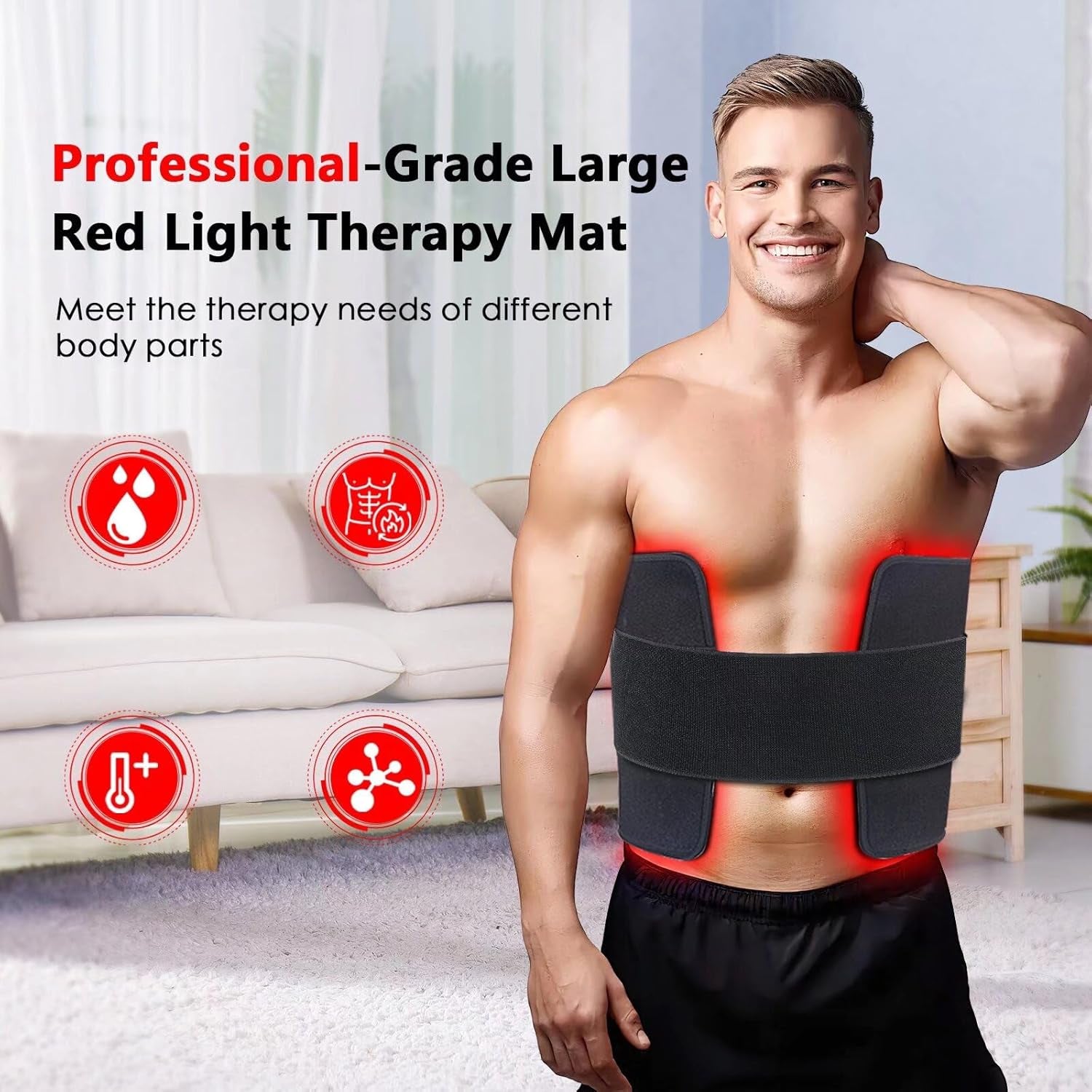 Red Light Therapy Mat for Body — 360 LEDs, Large Blanket (660nm/850nm) Full-Body Treatment