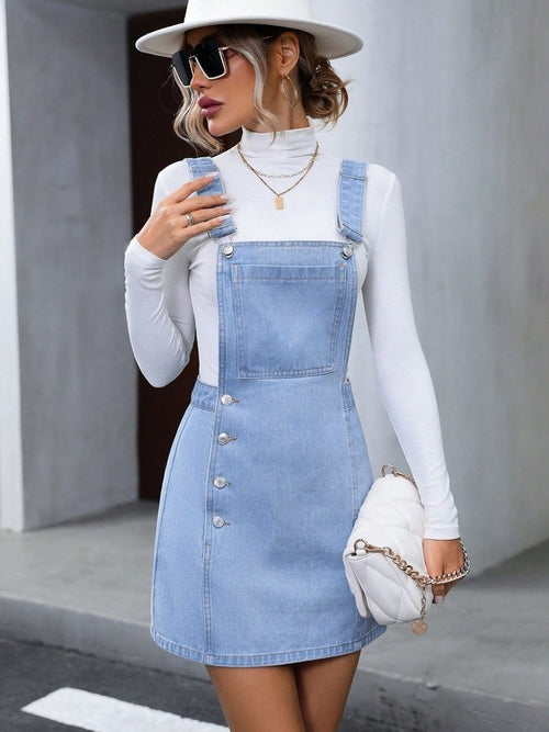 Overall Denim Dress