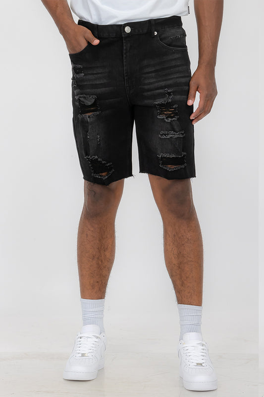 Men Distressed Denim Shorts