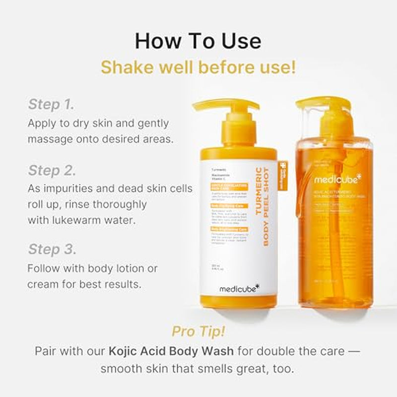 Turmeric Body Peel Shot and Kojic Acid Body Wash 
