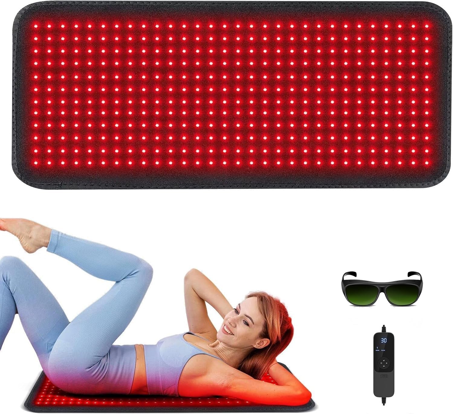Red Light Therapy Mat for Body — 360 LEDs, Large Blanket (660nm/850nm) Full-Body Treatment