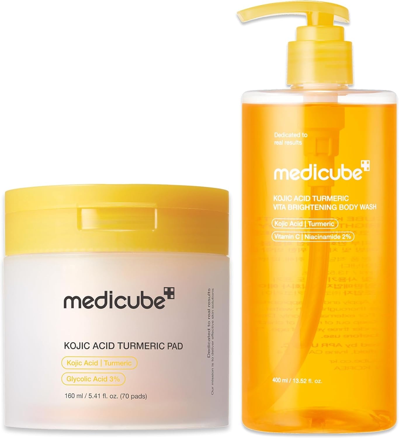 Body Wash & Prep Duo: Kojic Acid Turmeric Toner Pads and Turmeric Body Wash 